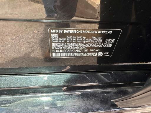 Photo 10 from auction – 2019 BMW X5 with VIN 5UXJU2C58KLN67195