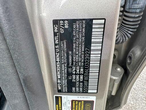 Photo 10 from auction – 2020 MERCEDES-BENZ C with VIN 55SWF8EB6LU323927