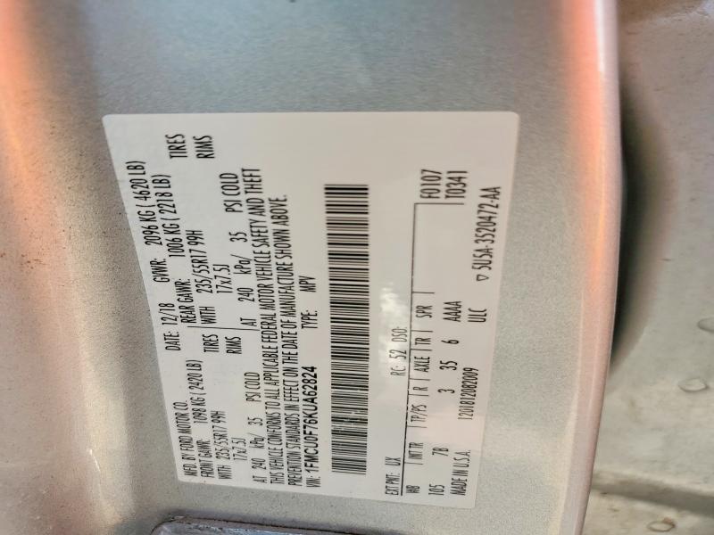 Photo 14 from auction – 2019 FORD ESCAPE with VIN 1FMCU0F76KUA62824