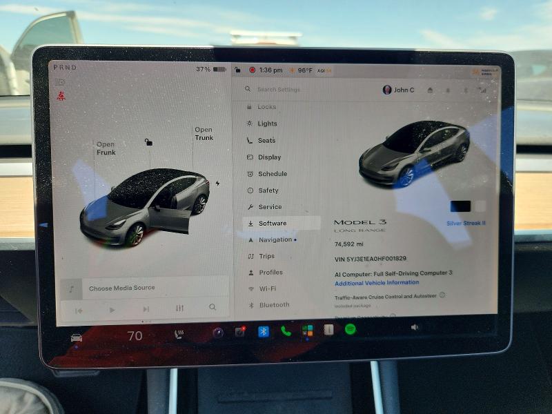 Photo 9 from auction – 2017 TESLA MODEL 3 with VIN 5YJ3E1EA0HF001829