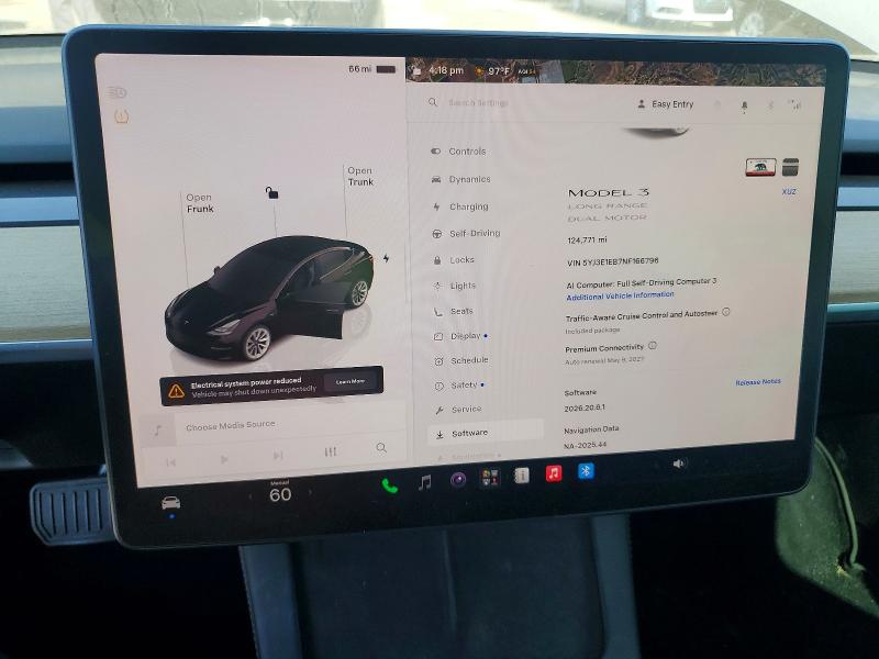 Photo 9 from auction – 2022 TESLA MODEL 3 with VIN 5YJ3E1EB7NF166796