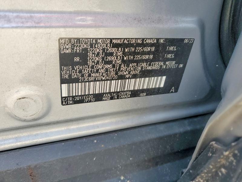 Photo 14 from auction – 2023 TOYOTA RAV4 with VIN 2T3E6RFVXPW040720