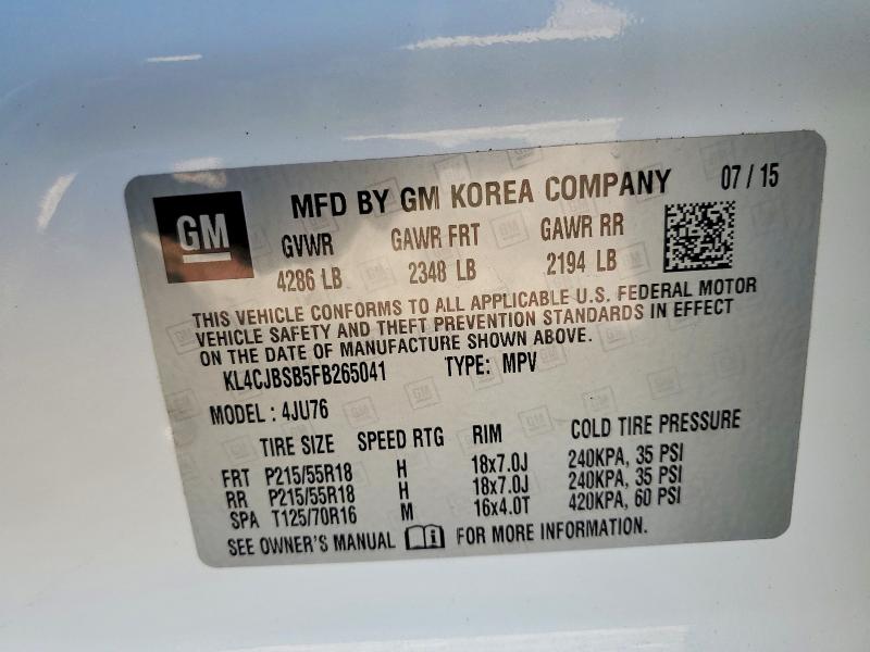 Фото 14 с аукциона – 2015 BUICK ENCORE с VIN KL4CJBSB5FB265041