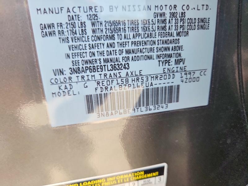 Photo 14 from auction – 2026 NISSAN KICKS with VIN 3N8AP6BE9TL363243