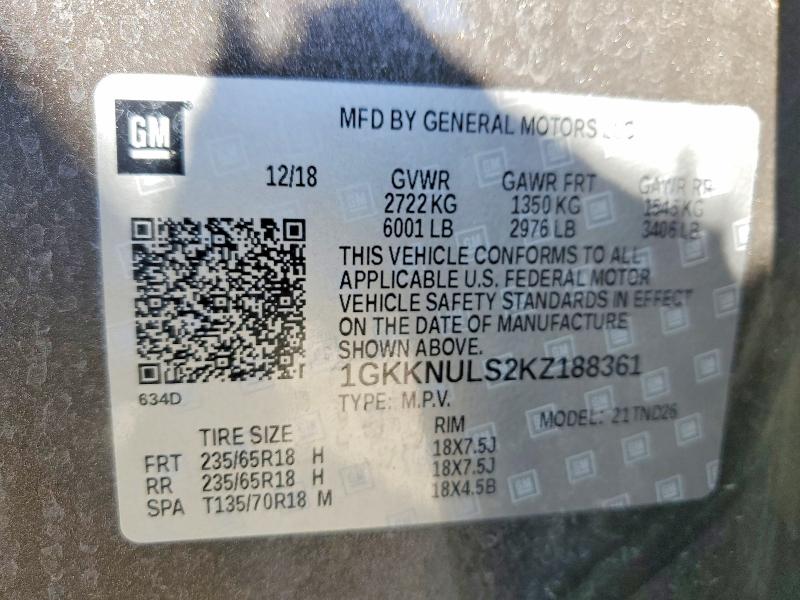 Photo 14 from auction – 2019 GMC ACADIA with VIN 1GKKNULS2KZ188361