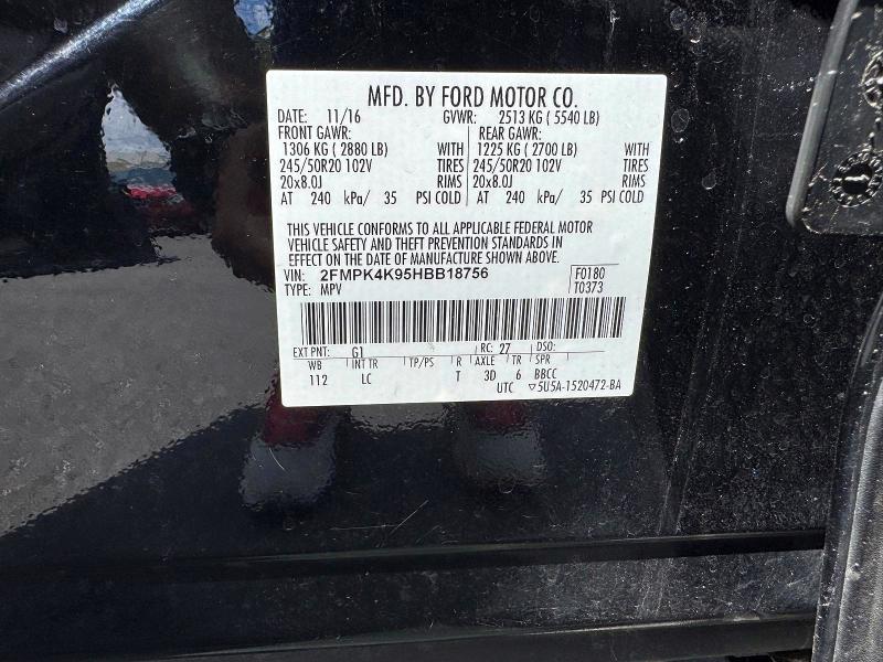 Photo 12 from auction – 2017 FORD EDGE with VIN 2FMPK4K95HBB18756