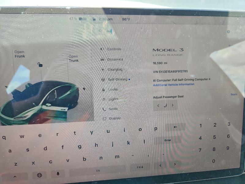 Фото 9 с аукциона – 2025 TESLA MODEL 3 с VIN 5YJ3E1EA9SF912765