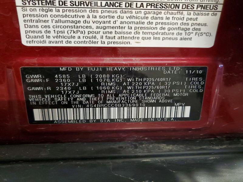 Photo 14 from auction – 2011 SUBARU OUTBACK with VIN 4S4BRCCC0B3369010