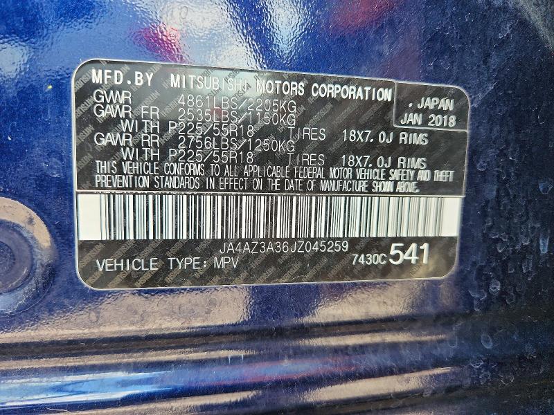 Photo 14 from auction – 2018 MITSUBISHI OUTLANDER with VIN JA4AZ3A36JZ045259