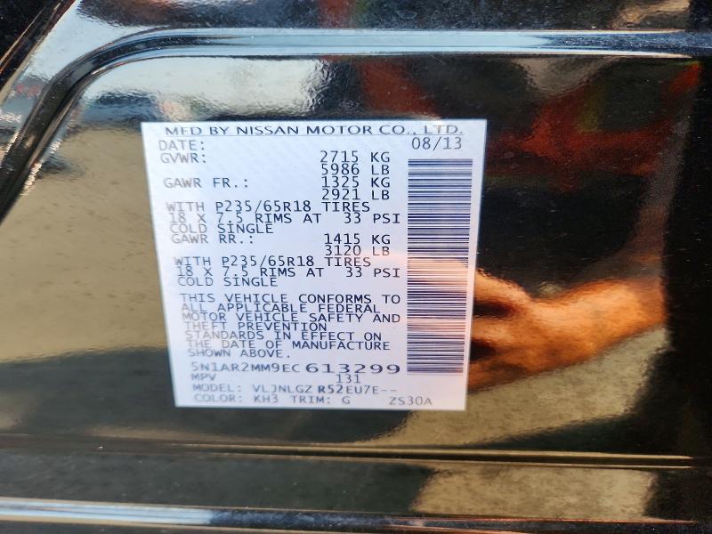 Foto 14 de la subasta – 2014 NISSAN PATHFINDER con VIN 5N1AR2MM9EC613299