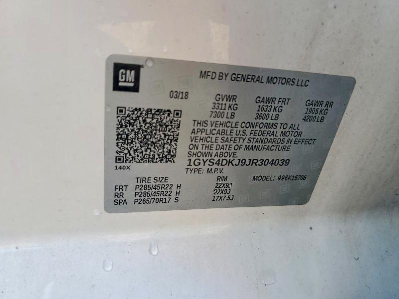 Photo 14 from auction – 2018 CADILLAC ESCALADE with VIN 1GYS4DKJ9JR304039
