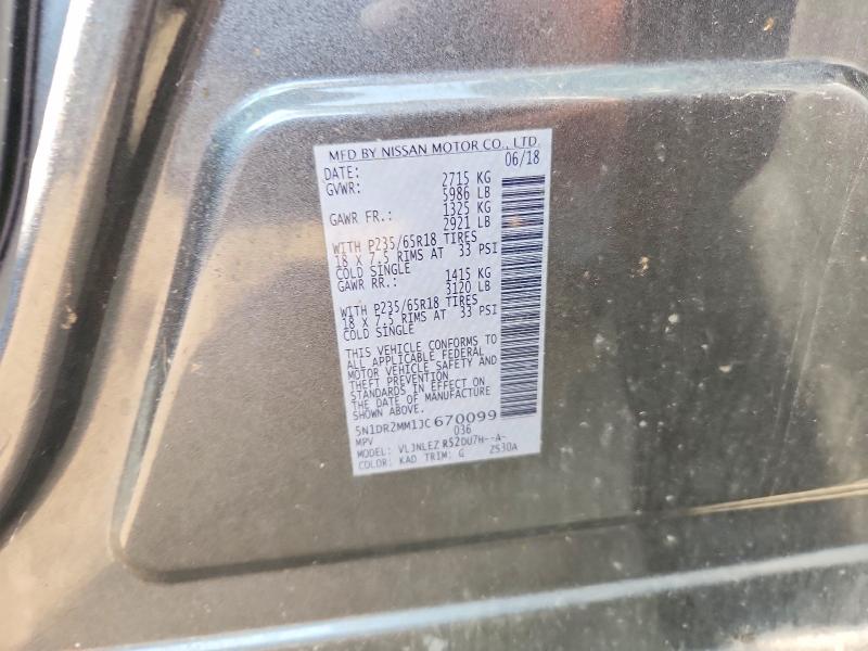 Photo 14 from auction – 2018 NISSAN PATHFINDER with VIN 5N1DR2MM1JC670099