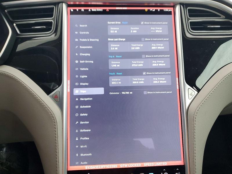 Снимка 9 от търг – 2015 TESLA MODEL S с VIN 5YJSA1E23FF103395