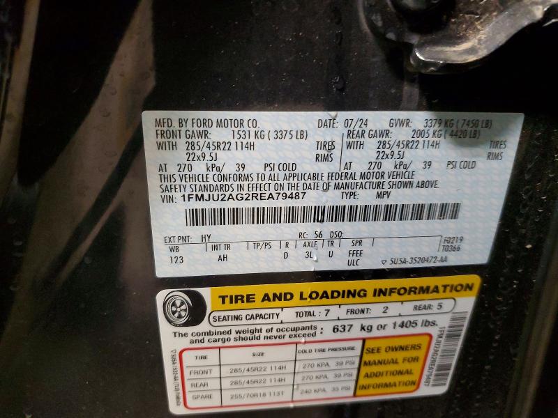 Photo 14 from auction – 2024 FORD EXPEDITION with VIN 1FMJU2AG2REA79487