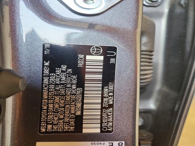 Photo 14 from auction – 2019 TOYOTA C-HR with VIN NMTKHMBX4KR079920