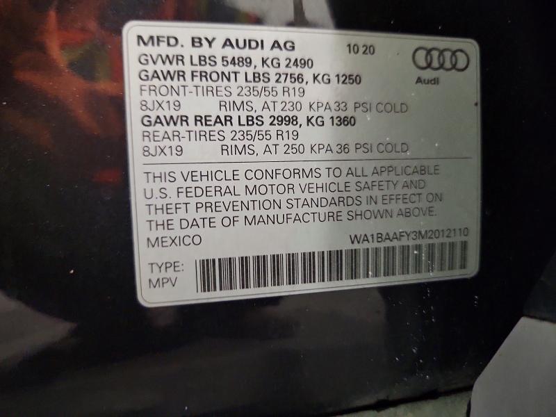 Photo 14 from auction – 2021 AUDI Q5 with VIN WA1BAAFY3M2012110
