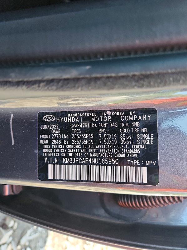Photo 14 from auction – 2022 HYUNDAI TUCSON with VIN KM8JFCAE4NU165950