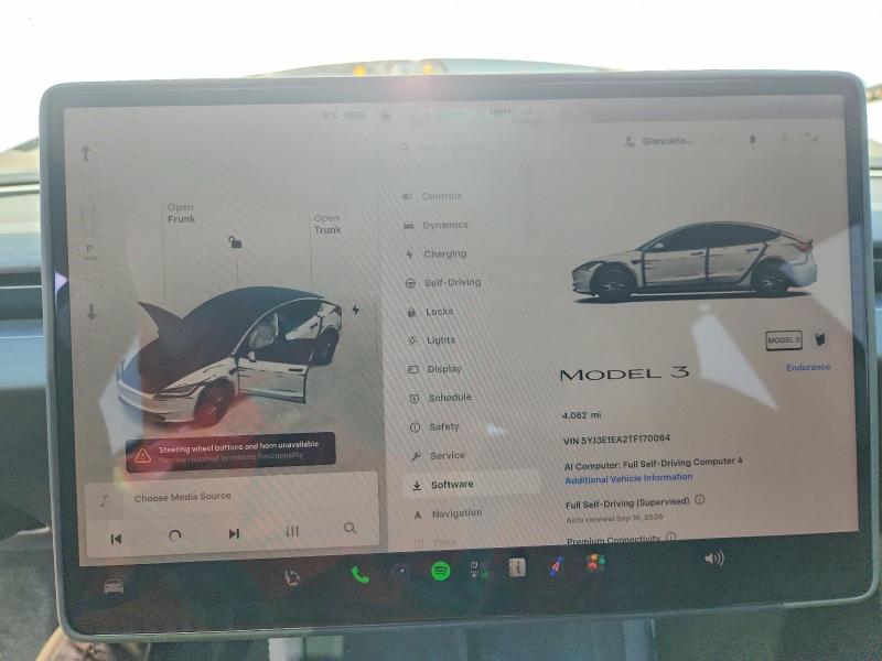Снимка 9 от търг – 2026 TESLA MODEL 3 с VIN 5YJ3E1EA2TF170064