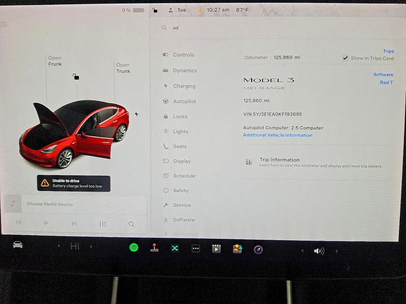 Photo 9 from auction – 2019 TESLA MODEL 3 with VIN 5YJ3E1EA0KF193695