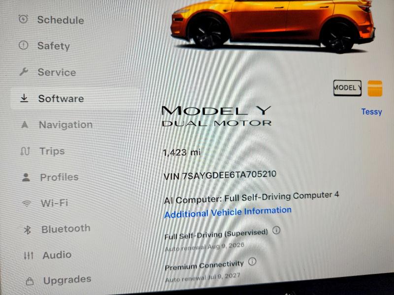 Photo 9 from auction – 2026 TESLA MODEL Y with VIN 7SAYGDEE6TA705210