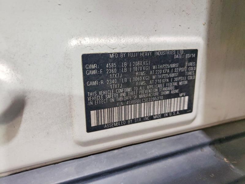 Photo 14 from auction – 2014 SUBARU OUTBACK with VIN 4S4BRBLC5E3295310