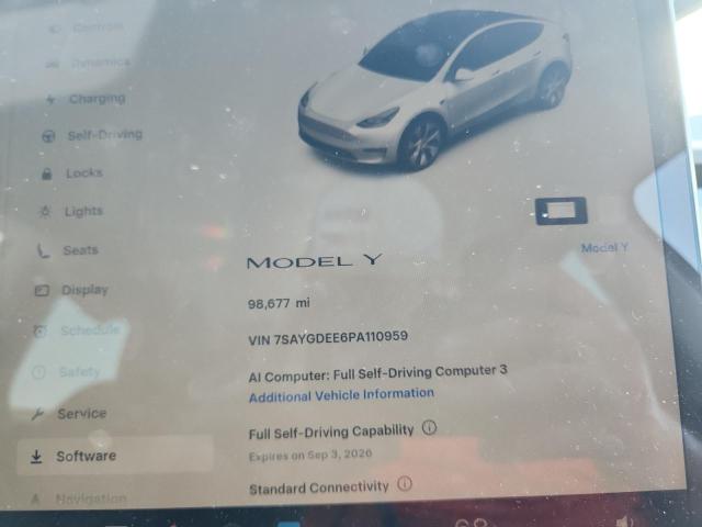 Photo 9 from auction – 2023 TESLA MODEL Y with VIN 7SAYGDEE6PA110959