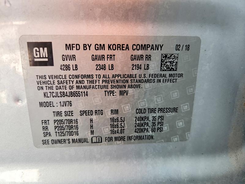 Photo 14 from auction – 2018 CHEVROLET TRAX with VIN KL7CJLSB4JB655114