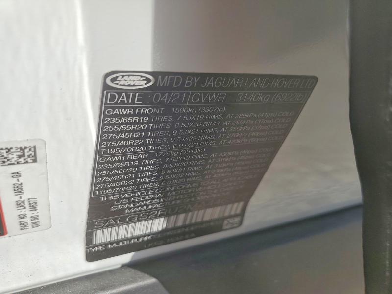 Photo 14 from auction – 2021 LAND ROVER RANGE ROVER with VIN SALGS2RU2MA446377
