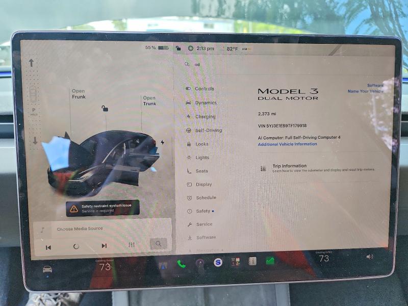 Фото 9 с аукциона – 2026 TESLA MODEL 3 с VIN 5YJ3E1EB9TF179918