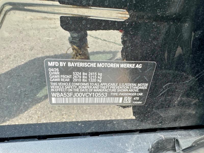 Photo 10 from auction – 2027 BMW 530 with VIN WBA53FJ00VCY10553