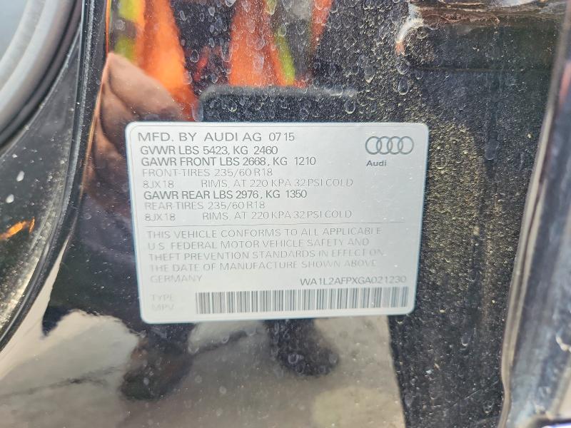 Photo 14 from auction – 2016 AUDI Q5 with VIN WA1L2AFPXGA021230