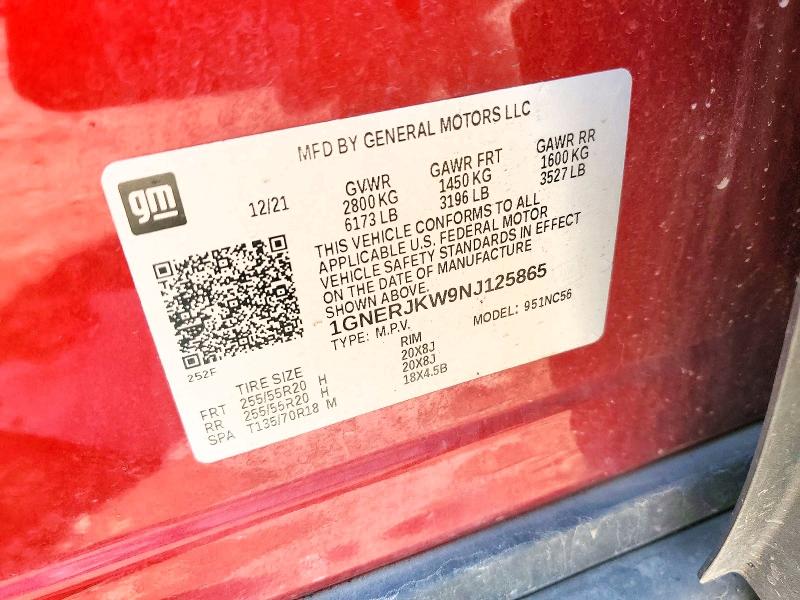 Photo 14 from auction – 2022 CHEVROLET TRAVERSE with VIN 1GNERJKW9NJ125865