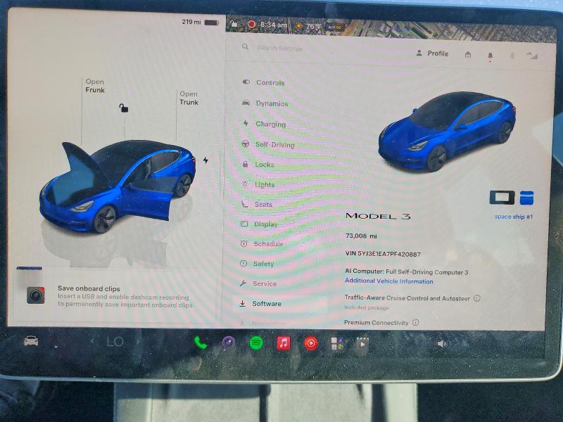 Фото 9 с аукциона – 2023 TESLA MODEL 3 с VIN 5YJ3E1EA7PF420887