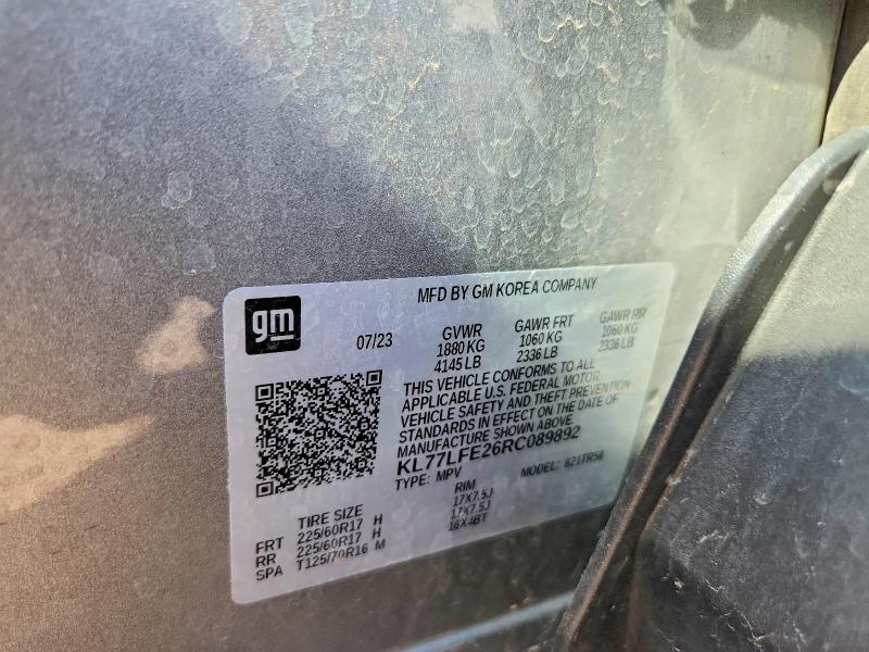 Photo 14 from auction – 2024 CHEVROLET TRAX with VIN KL77LFE26RC089892