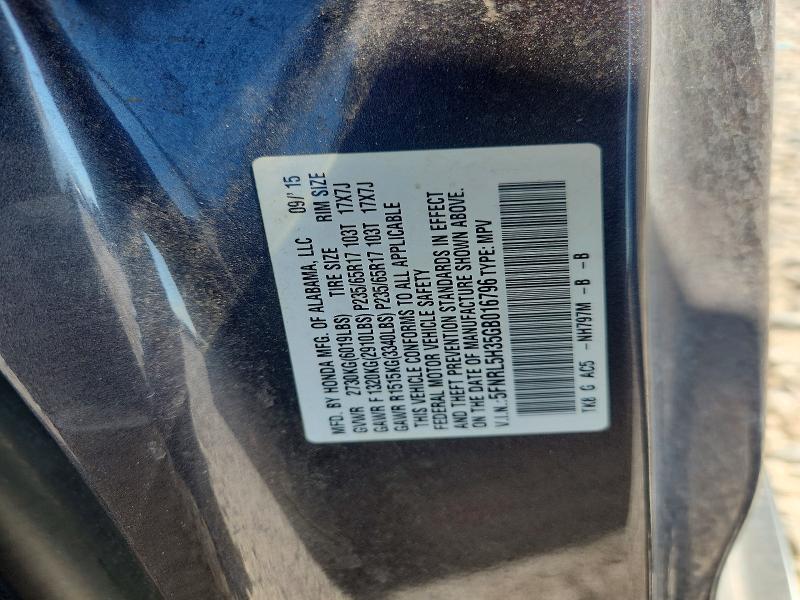 Photo 14 from auction – 2016 HONDA ODYSSEY with VIN 5FNRL5H35GB016796