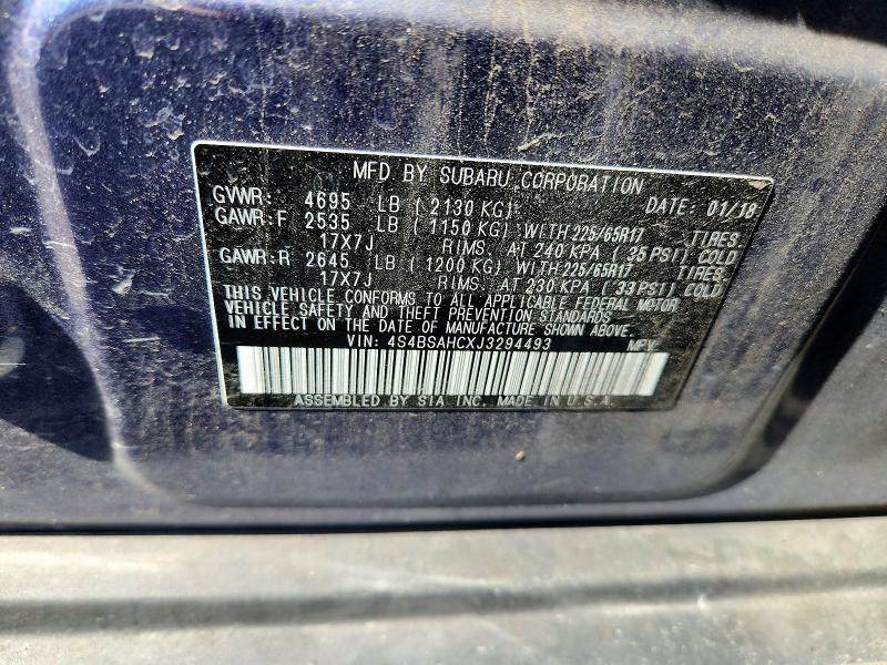 صورة رقم 14 من المزاد - 2018 SUBARU OUTBACK مع VIN 4S4BSAHCXJ3294493