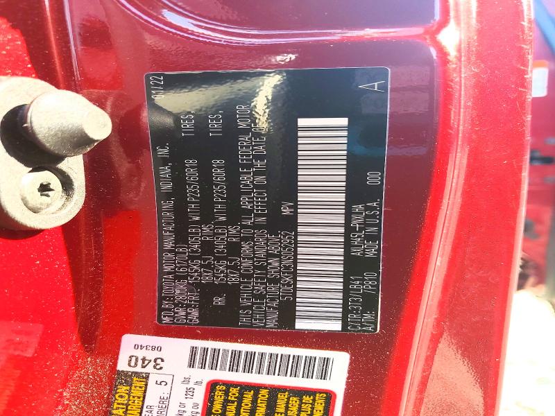 Photo 14 from auction – 2022 TOYOTA SIENNA with VIN 5TDESKFC3NS052952