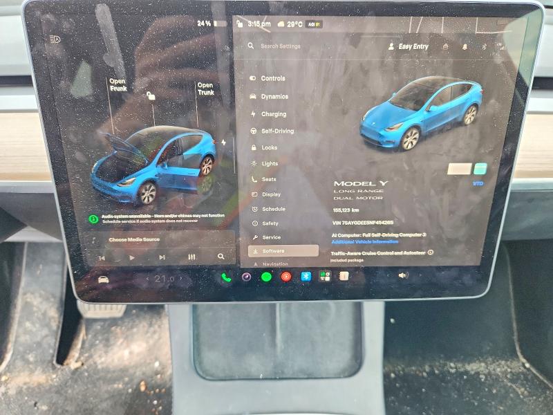 Photo 9 from auction – 2022 TESLA MDL Y with VIN 7SAYGDEE5NF454265