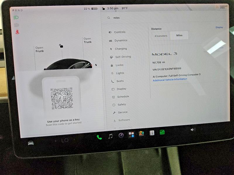 Photo 9 from auction – 2022 TESLA MODEL 3 with VIN 5YJ3E1EA5NF185189