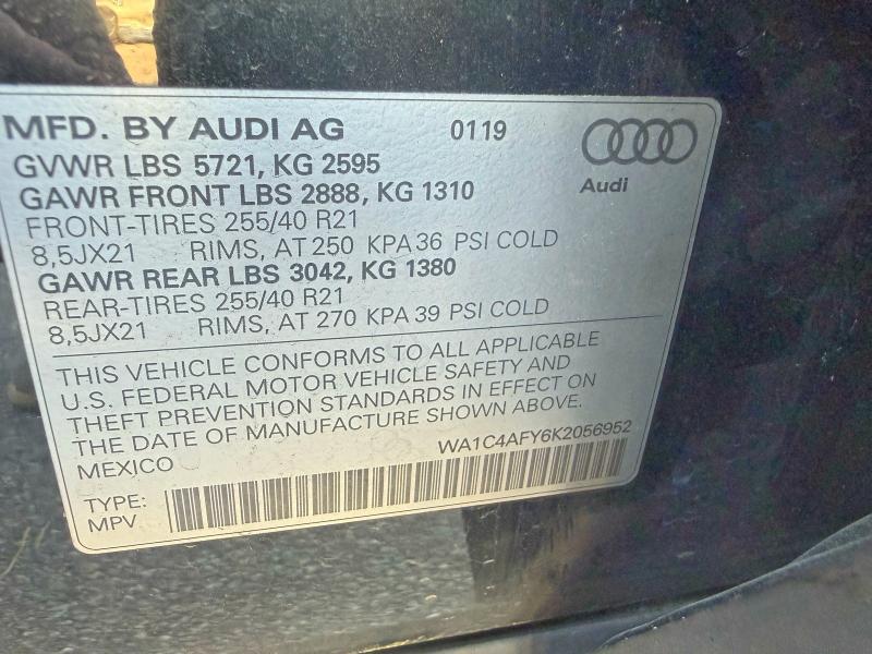 Photo 10 from auction – 2019 AUDI SQ5 with VIN WA1C4AFY6K2056952
