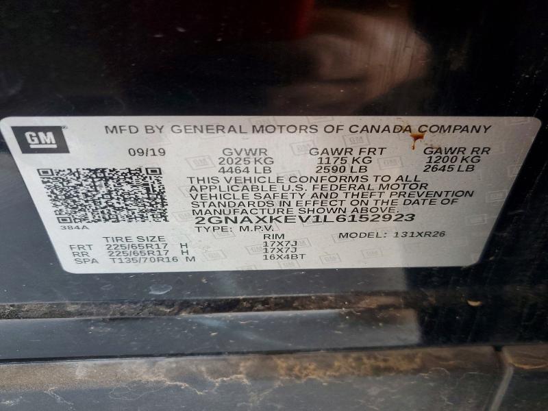 Photo 14 from auction – 2020 CHEVROLET EQUINOX with VIN 2GNAXKEV1L6152923