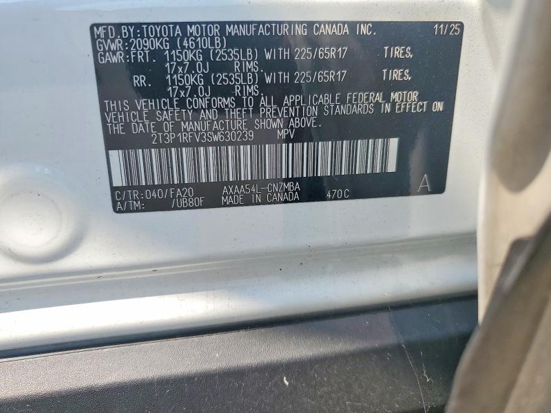 Zdjęcie 14 z aukcji – 2025 TOYOTA RAV4 z VIN 2T3P1RFV3SW630239