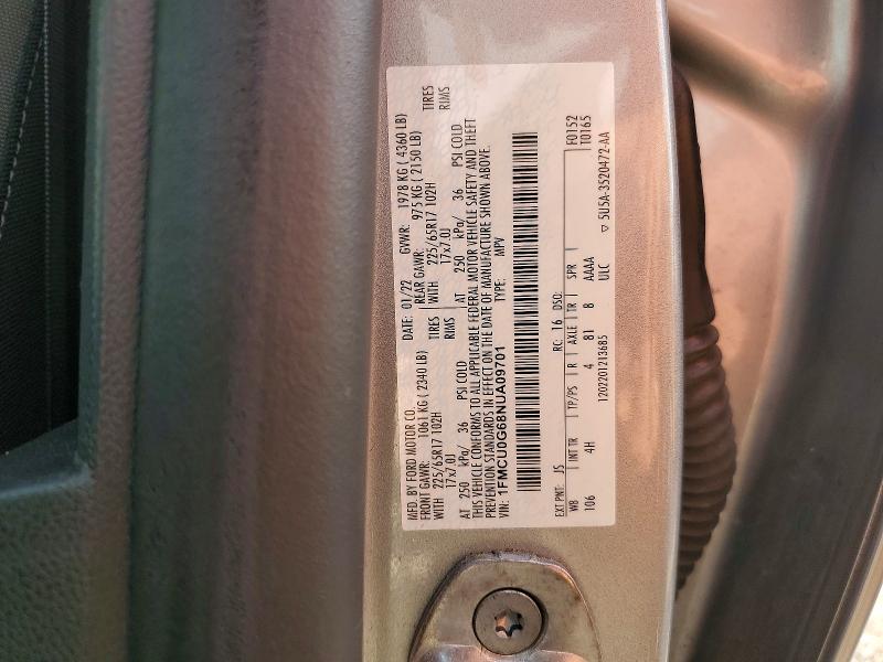 Photo 14 from auction – 2022 FORD ESCAPE with VIN 1FMCU0G68NUA09701