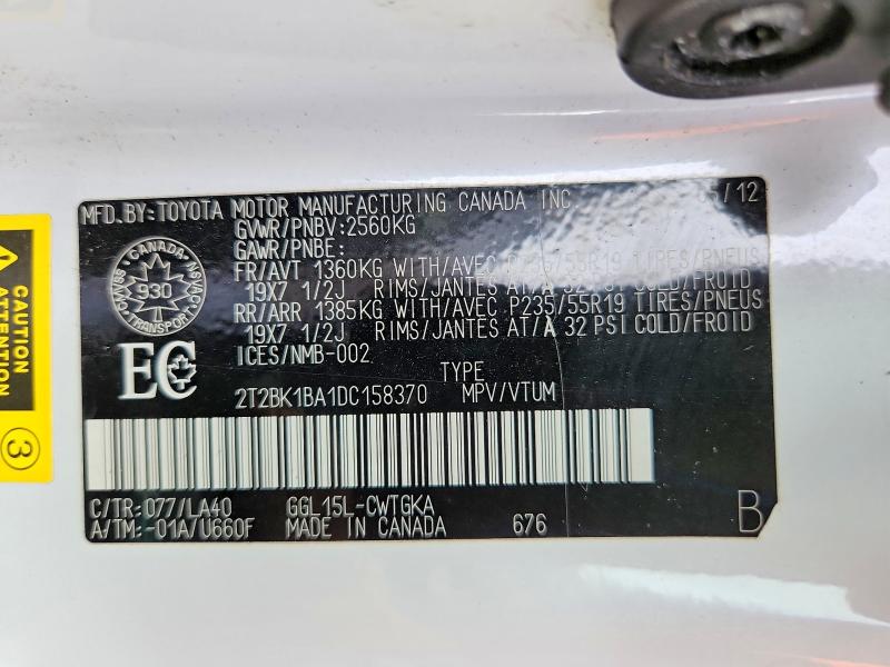 Photo 14 from auction – 2013 LEXUS RX 350 with VIN 2T2BK1BA1DC158370