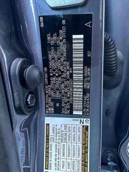 Photo 10 from auction – 2008 TOYOTA 4RUNNER with VIN JTEBU14R28K033637