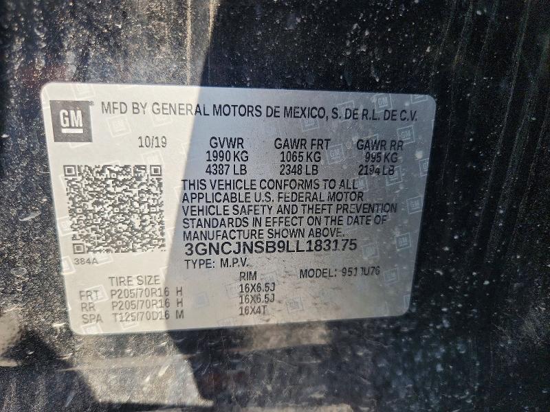 Photo 14 from auction – 2020 CHEVROLET TRAX with VIN 3GNCJNSB9LL183175