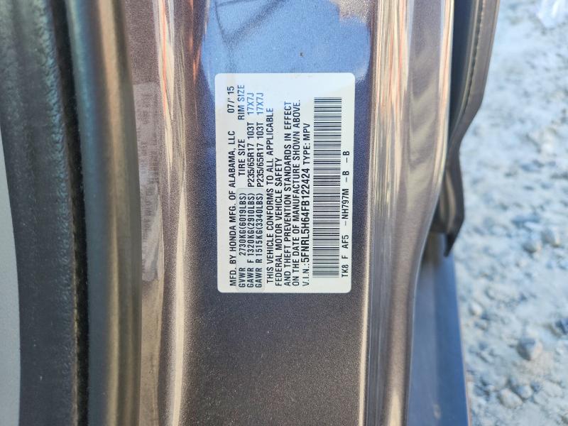 Photo 14 from auction – 2015 HONDA ODYSSEY with VIN 5FNRL5H64FB122424