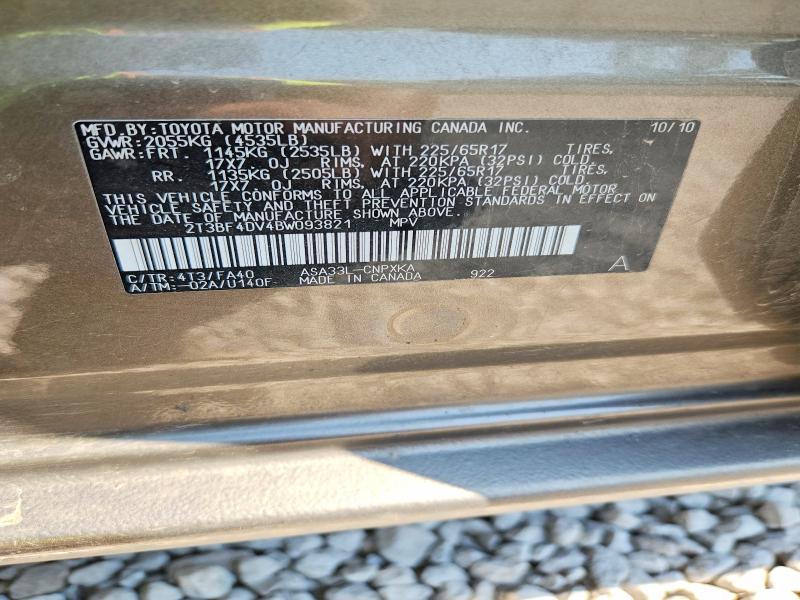 Photo 14 from auction – 2011 TOYOTA RAV4 with VIN 2T3BF4DV4BW093821