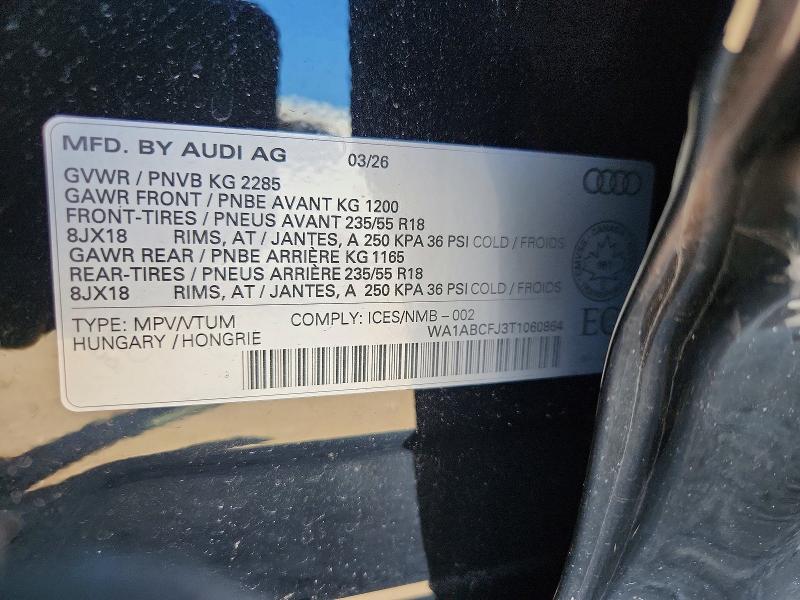 Photo 14 from auction – 2026 AUDI Q3 with VIN WA1ABCFJ3T1060864