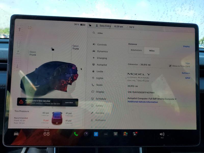 Photo 9 from auction – 2026 TESLA MODEL Y with VIN 7SAYGDEE9TF437949